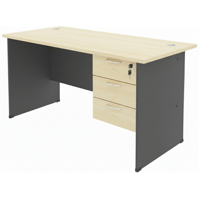 GM01-127 G-Series Rectangular Table Set with 3-Drawers Fixed Pedestal - Size : 120L x 70W x 75H (cm)