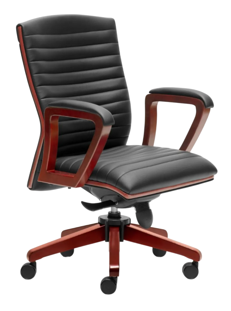 E-2333H Gently Series Lowback Leather Chair