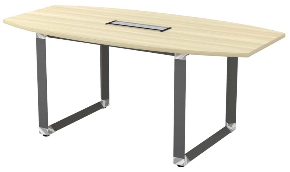 OBB-18-WHBA Overjoy Series Boat Shape Conference Table - Size : 180W x 90/75D x 75H (cm)