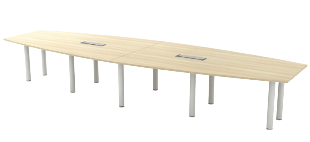 BBC-30-WHBA BBC Boat Shape Conference Table - Size : 300W x 120/90D x 75H (cm)