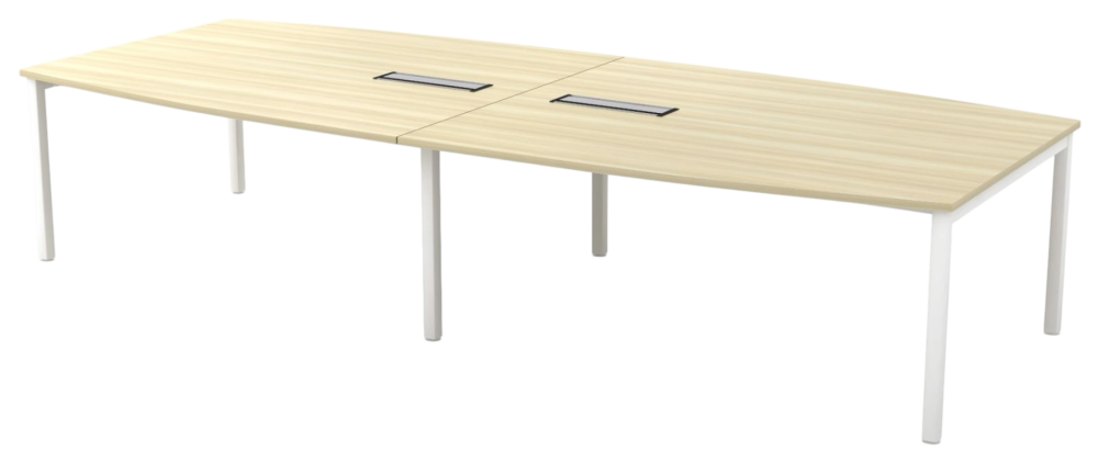 SBB-30-WHBA Skywalk Series Boat Shape Conference Table - Size : 300W x 120/90D x 75H (cm)