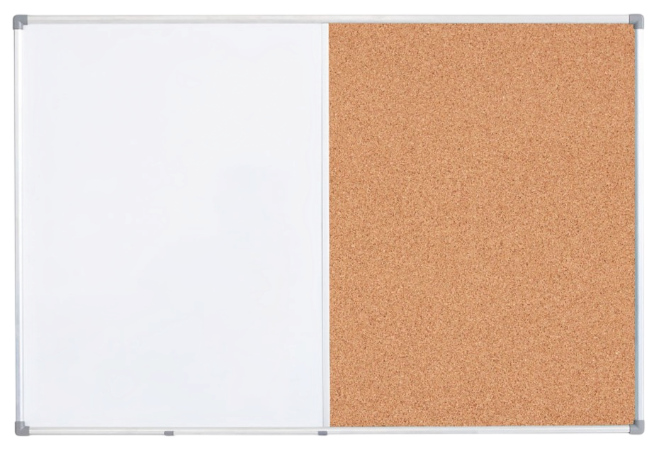 DUC-15 Dual Board Whiteboard & Cork With Aluminium Frame - Size : 60W x 45H (cm)