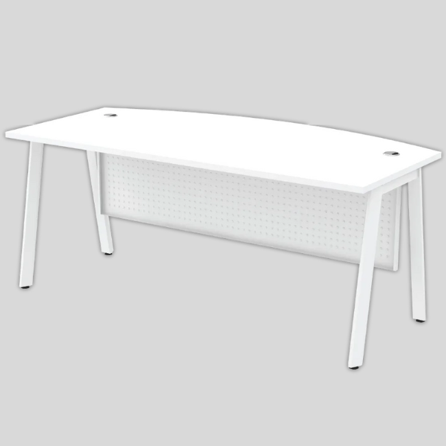 ASMB-180A Astra Series Curve Front Executive Table With Metal Modesty Panel - Size : 180W x 90D x 75