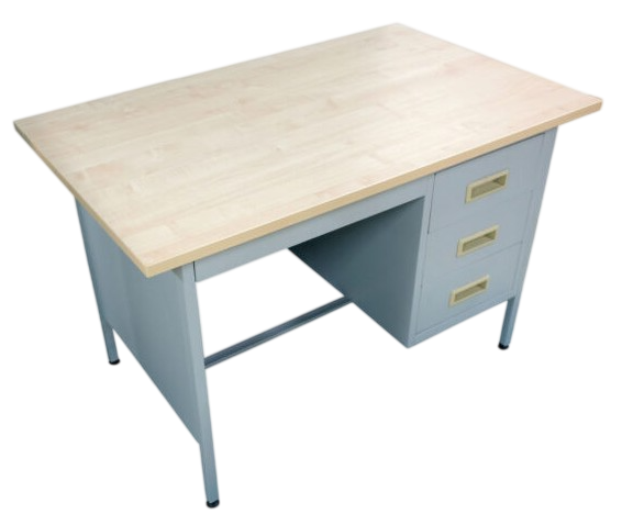 S102/MT 4FT Single Pedestal Desk Melamine Chipboard Top - Size : 122W x 76D x 76H (cm)