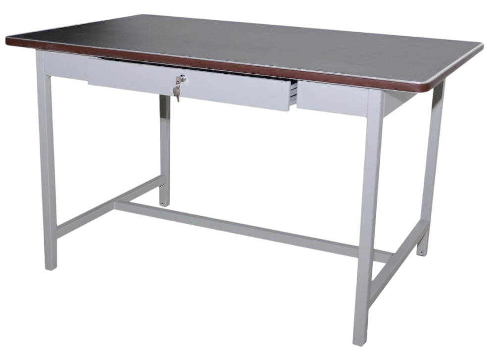 S137 5FT Utility Table Black Linoleum Top - Size : 152W x 76D x 76H (cm)