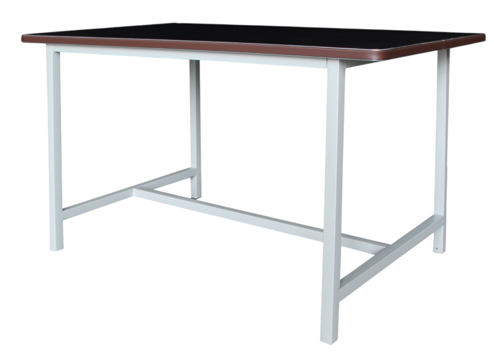 S104/A 4FT Utility Table Black Linoleum Top - Size : 122W x 76D x 76H (cm)
