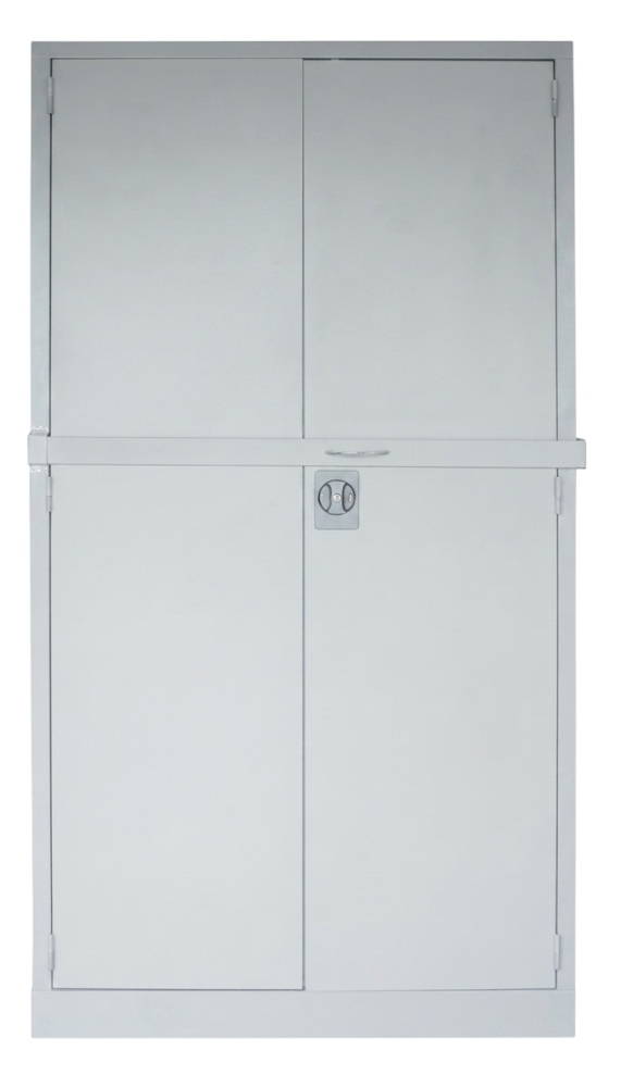 S118/LB-LG Full Height Steel Cupboard With Swinging Door & Locking Bar - Size : 91W x 45D x 182H (cm)