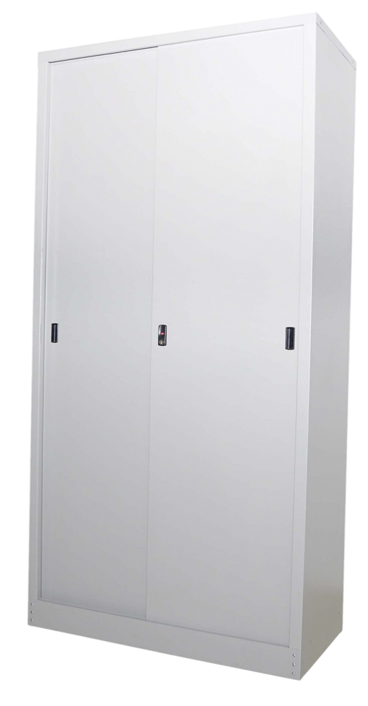 S116-LG Full Height Steel Cupboard With Steel Sliding Door - Size : 91W x 45D x 182H (cm)