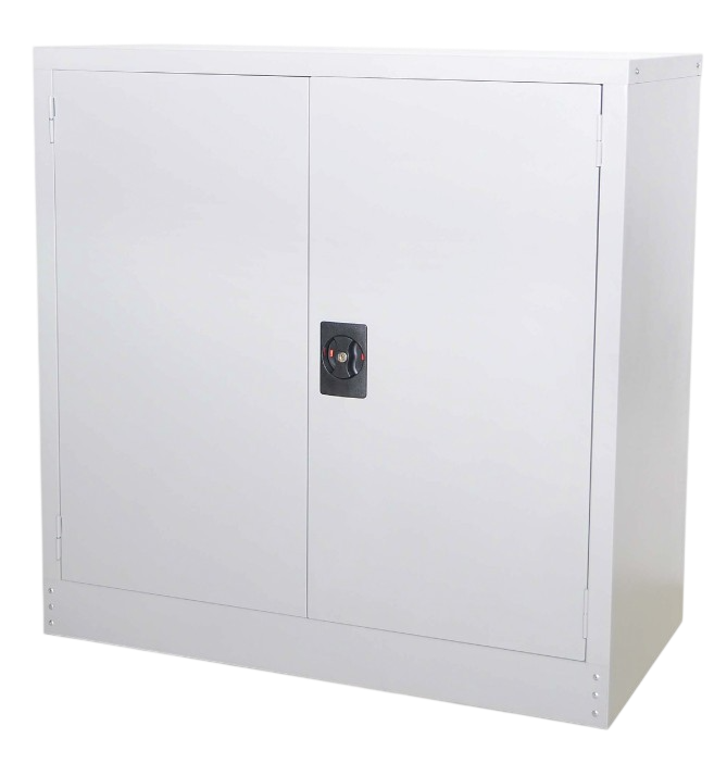 S112-LG Half Height Steel Cupboard With Steel Swinging Door - Size : 91W x 45D x 91H (cm)