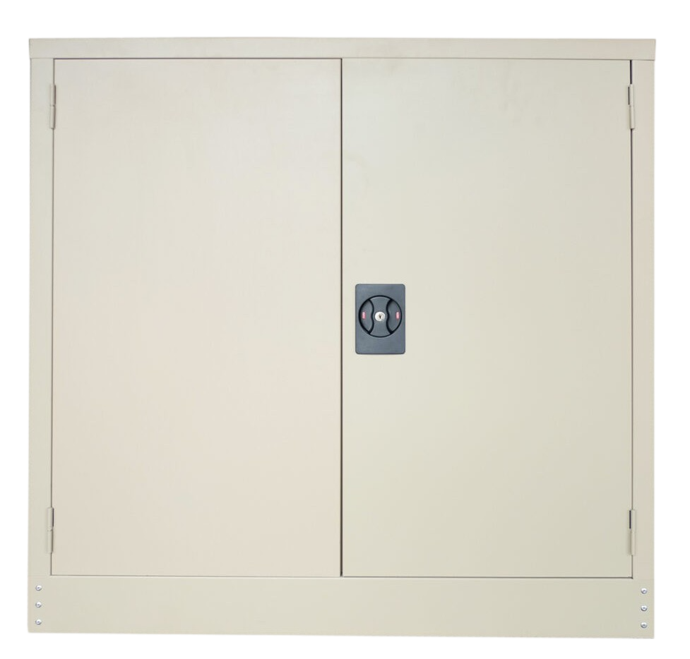 S112-BG Half Height Steel Cupboard With Steel Swinging Door - Size : 91W x 45D x 91H (cm)