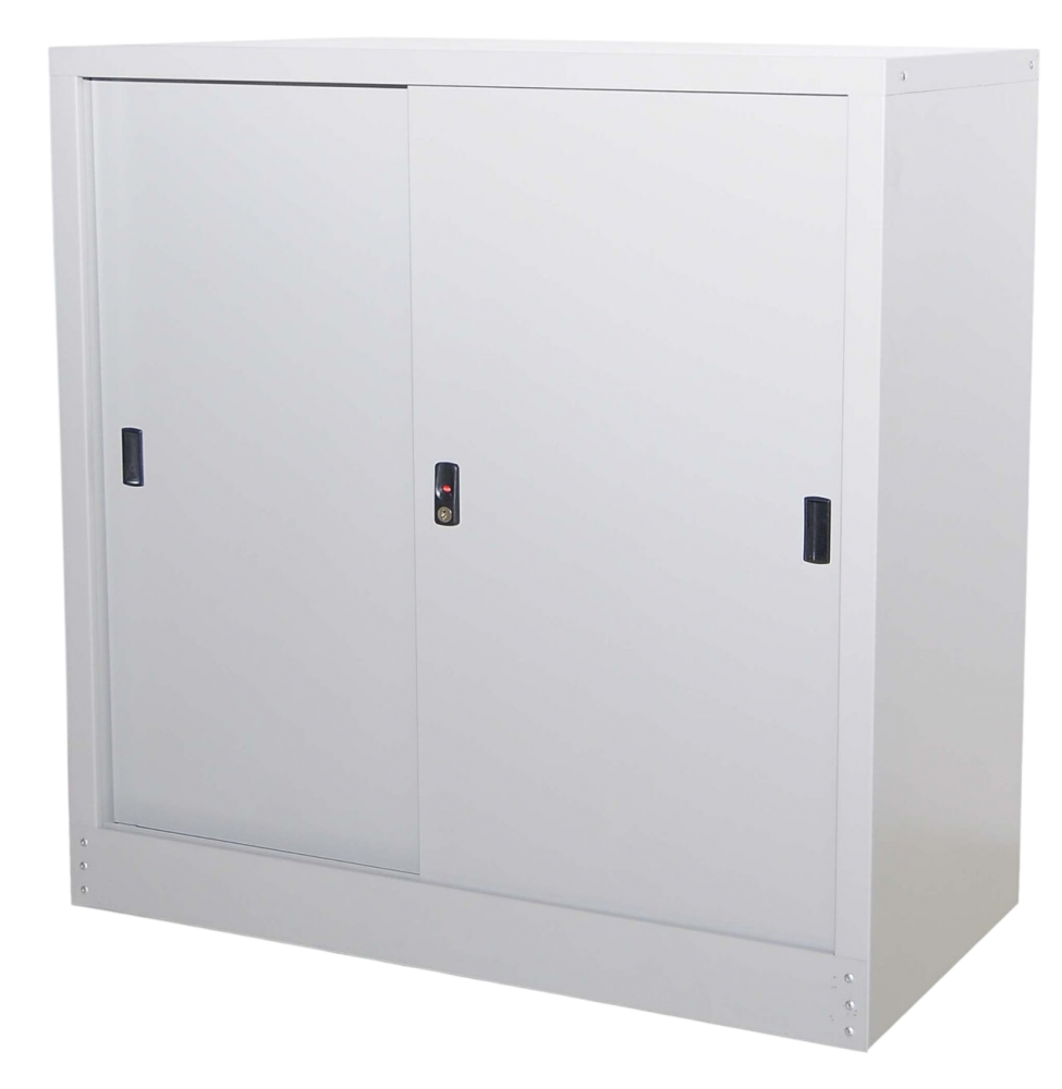 S111-LG Half Height Steel Cupboard With Steel Sliding Door - Size : 91W x 45D x 91H (cm)
