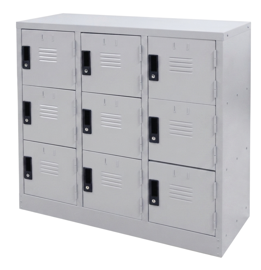 S129/A-LG Half Height 9 Compartment Steel Locker - Size : 91W x 38D x 91H (cm)