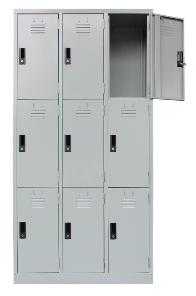S105/A-CM-LG 9 Compartment Steel Locker - Size : 91W x 38D x 182H (cm)
